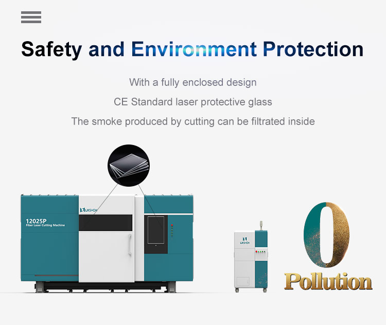 Fully enclosed exchange table large-format laser metal plate cutting machine